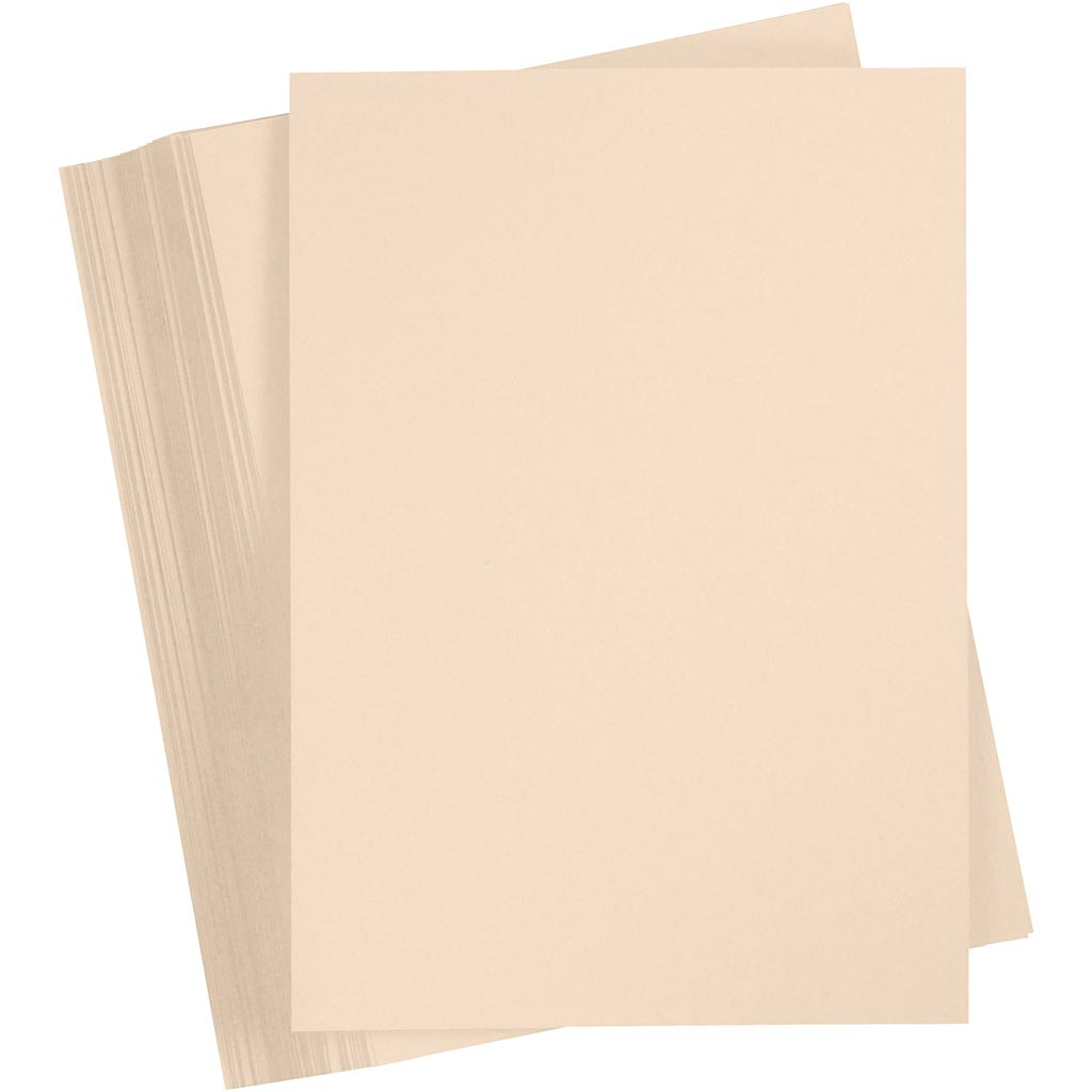 Gekleurd karton, a4, vel 210x297 mm, 180 gr, beige, 100 vel 1 doos
