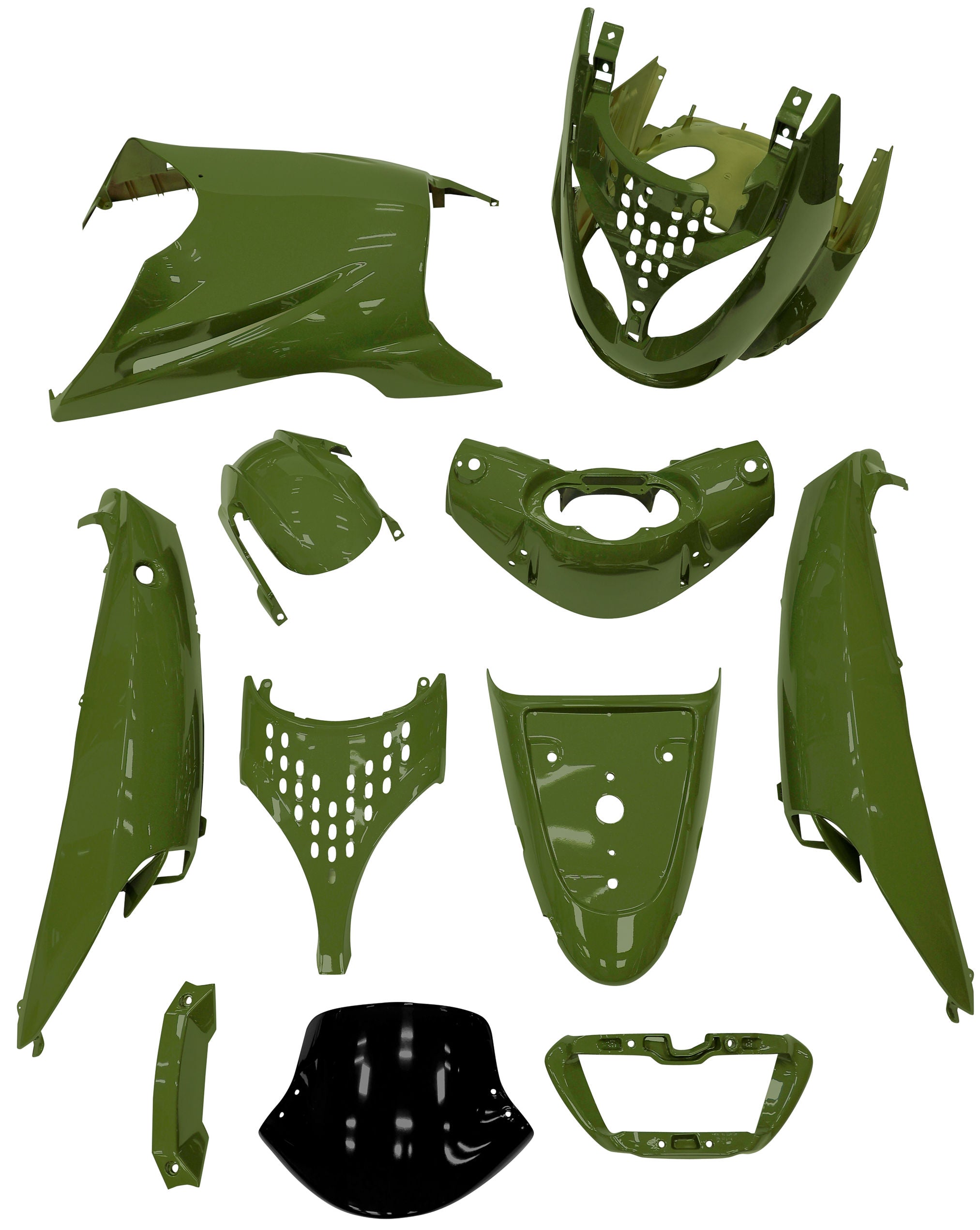 Edge plaatset 11-delig voor aprilia sr van bouwjaar 1997 tot 2004 - districtgroen