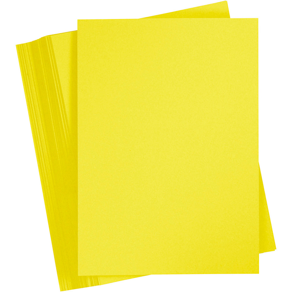 Gekleurd karton, a6, vel 105x148 mm, 180 gr, sun yellow, 100 vel 1 doos