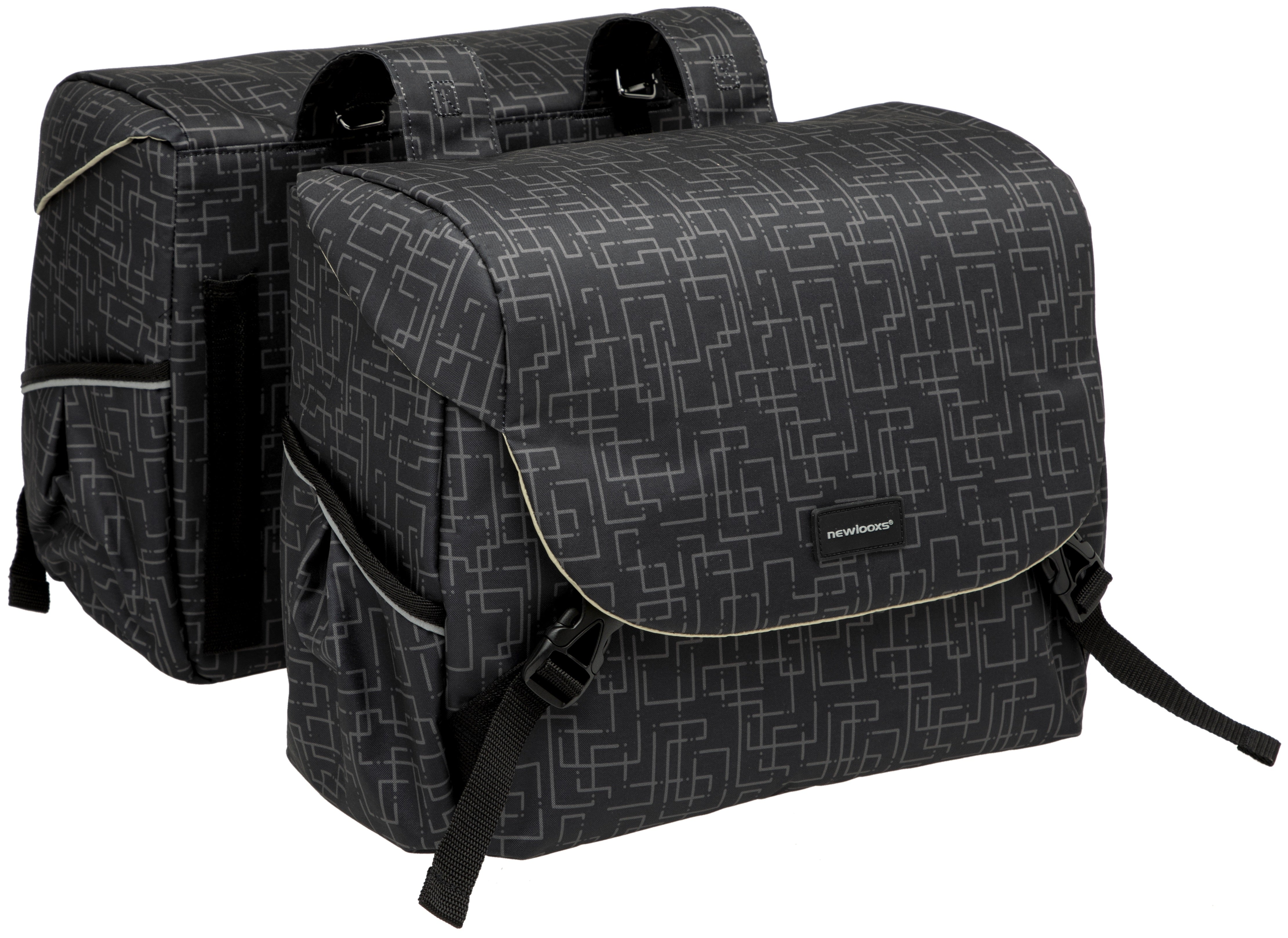 Mondi Joy dubbele fietstas - waterafstotend polyester - RackTime systeem - 37x16x32cm - Ivy Walnoot