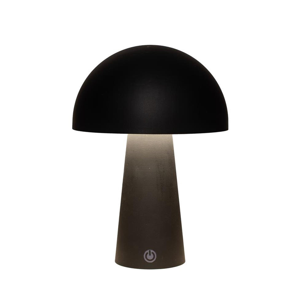 Anna's collection led tafellamp rond zwart 15x15x21cm draadloos inclusief usb kabel
