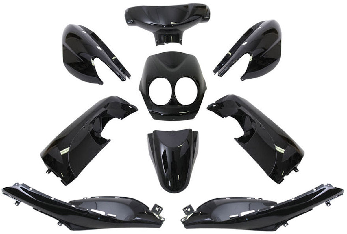 Edge plaatset 9-delig voor yamaha neo's - bouwjaar 2008 - 2011 - 2 en 4 takt model - metallic zwart