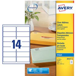 Avery huismerk j8563-25 inkjet etiket 99,1x38,1