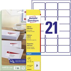 Adresetiketten quickdry avery j8160-25 63,5x38,1mm