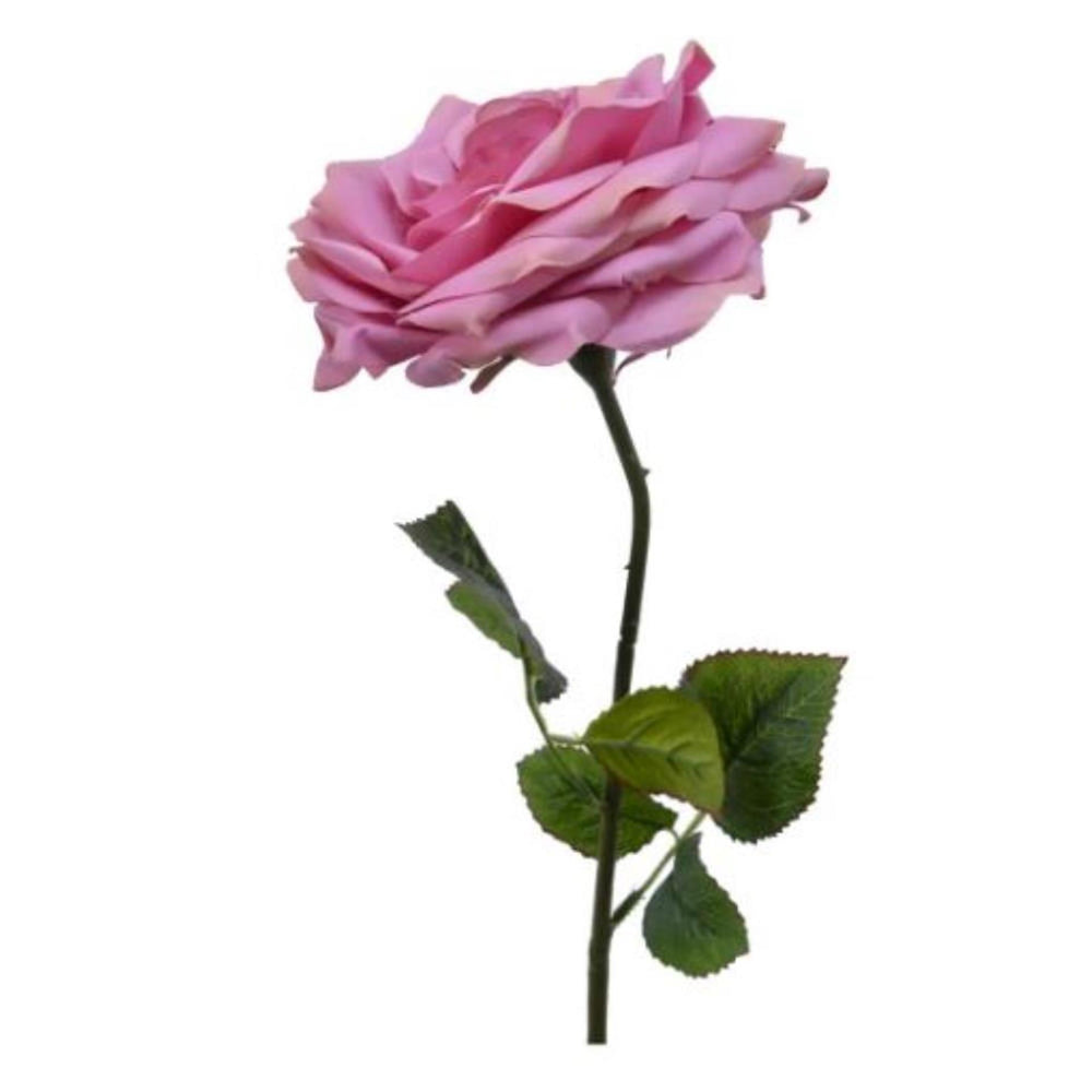 Decoris kunstbloem roos op steel polyester 53cm