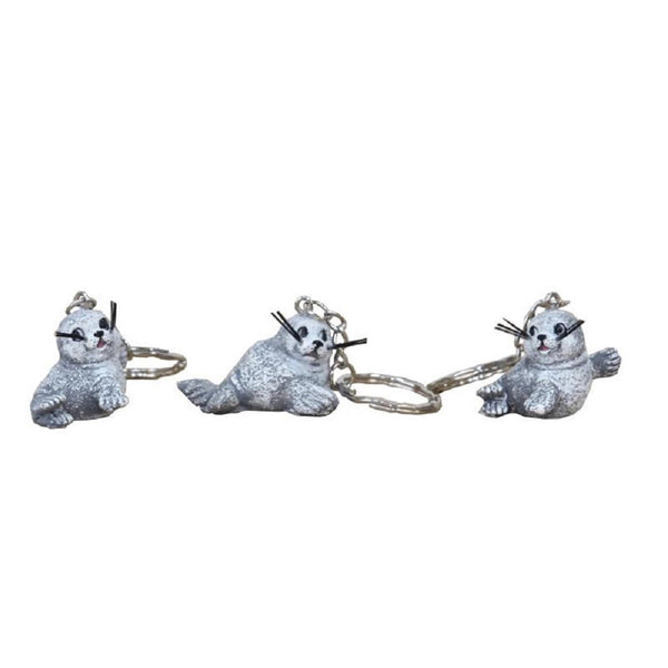 Gerkimex sleutelhanger vrolijke zeehonden 4x2,5x8cm