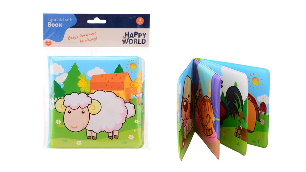 Johntoy happy world badboekje boerderijdieren 14 cm