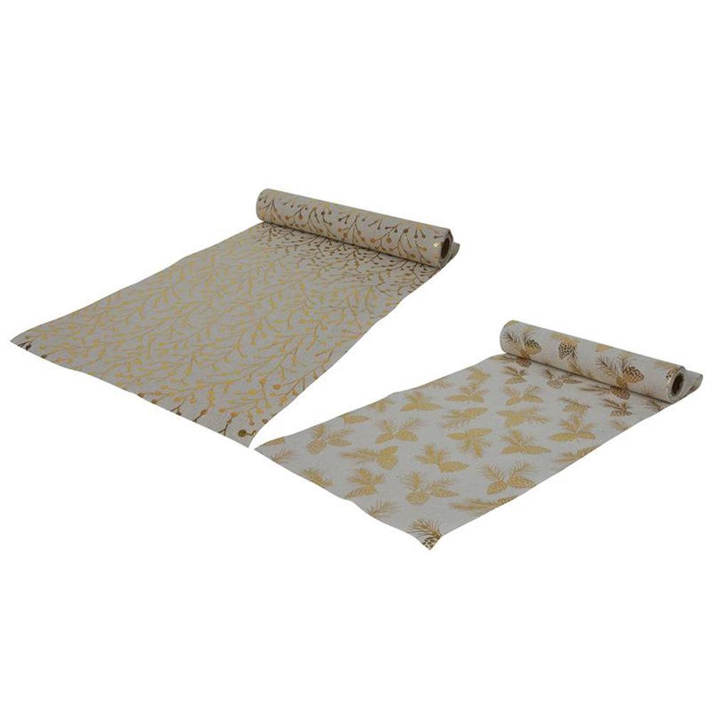 Svenska living tafelloper 275x28cm, katoen look goud