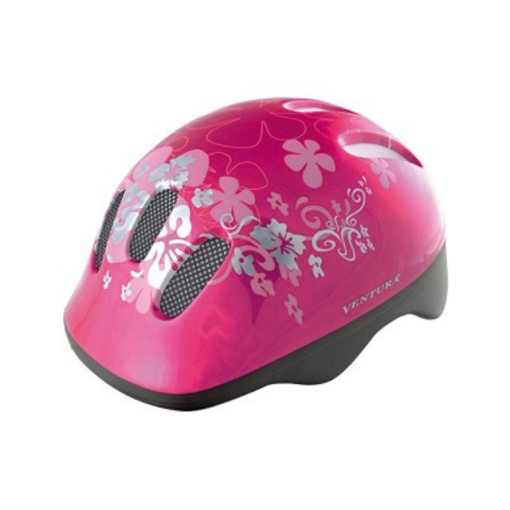 helm kind roze Bloem S (52-57cm)