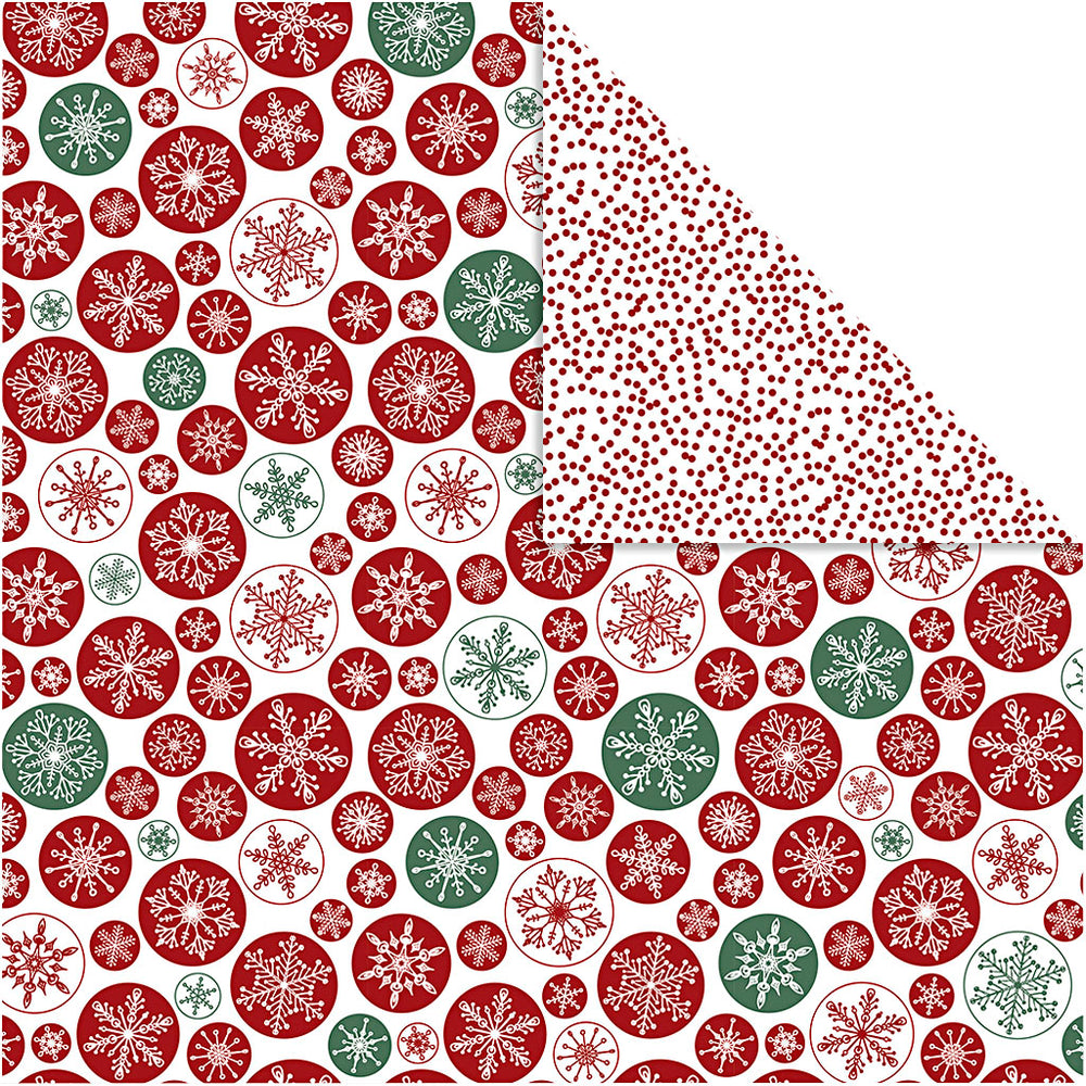 Design papier, ijskristallen stippen, vel 30,5x30,5 cm, 180 gr, 5 vel 1 doos