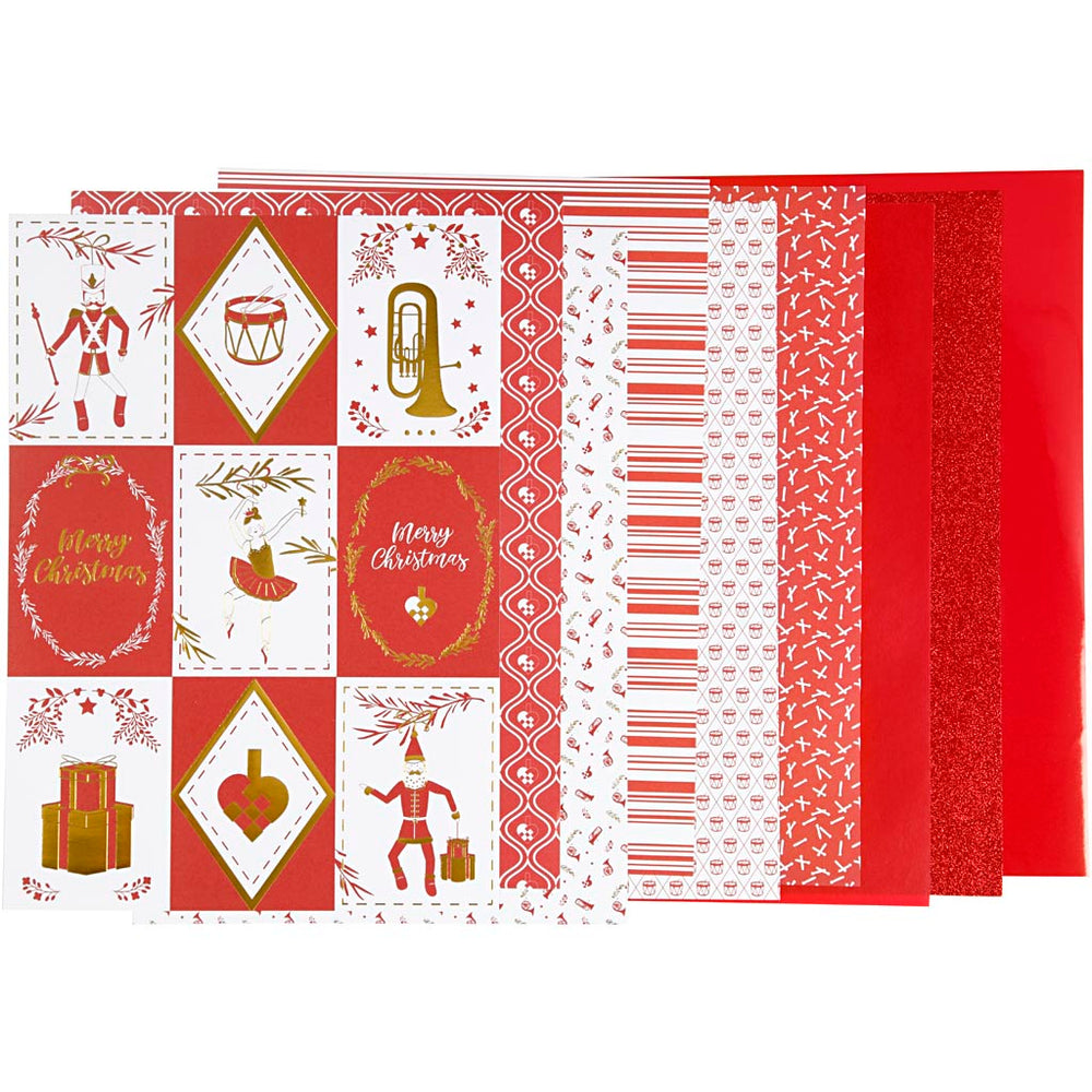 Design papierblok, afm 21x30 cm, 120+128 gr, rood, wit, 24 vel 1 doos