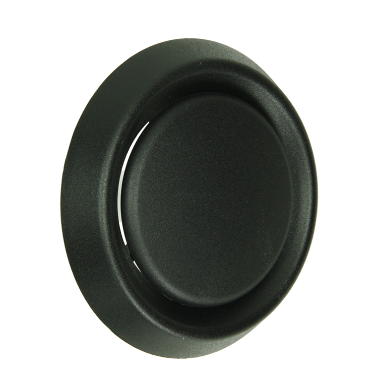 Renson 1068945 - inbouw afzuigventiel pvc 736 (dia 125) str 9005 (zwart) | 2 stuks