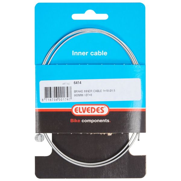Elvedes cable systems bv rem binnenkabel elvedes 900mm 1 ×19 draads verzinkt ø1,5mm met t-nippel ø7 × 6mm