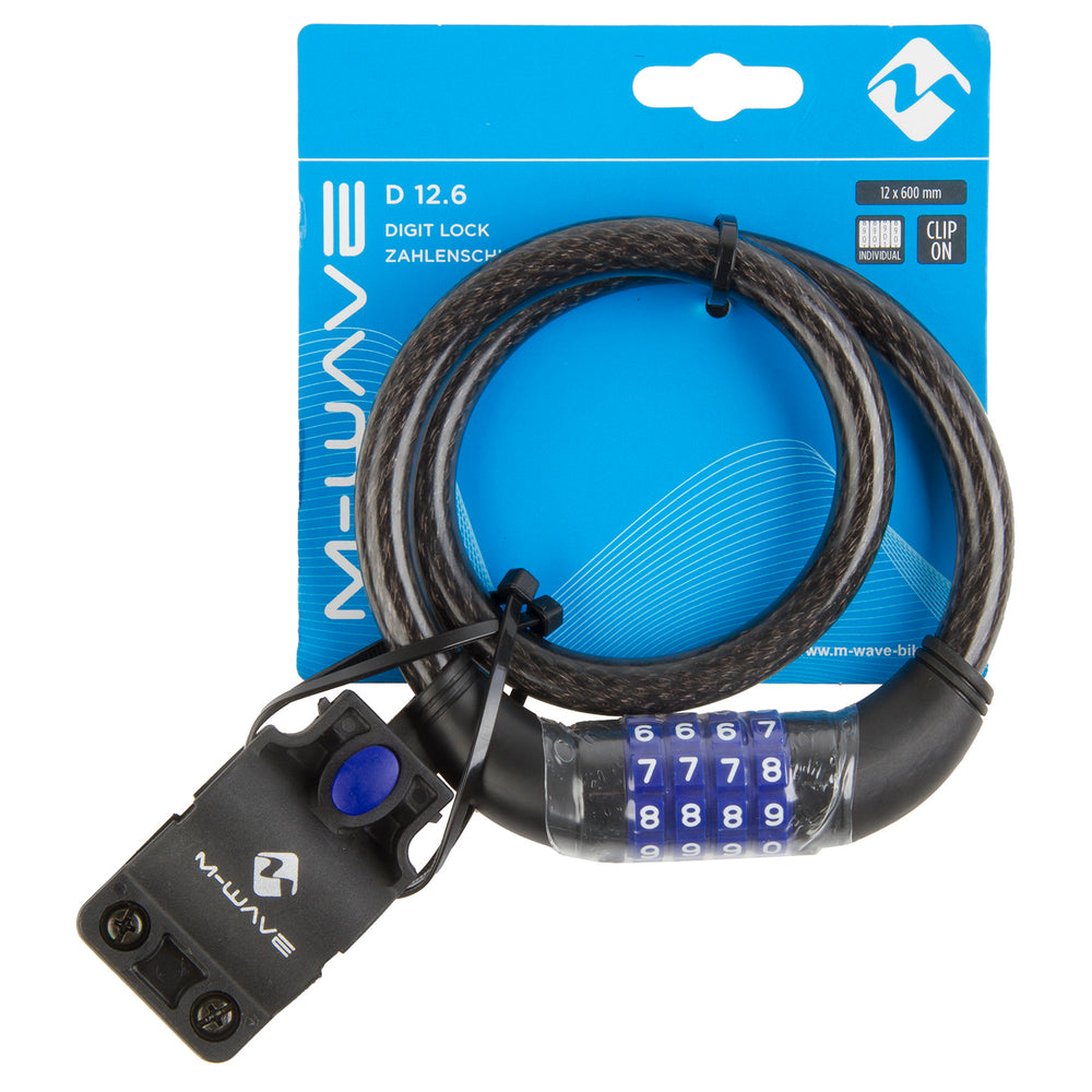 Antivol à câble D 12.6 combinaison de chiffres 600 x 12 mm noir