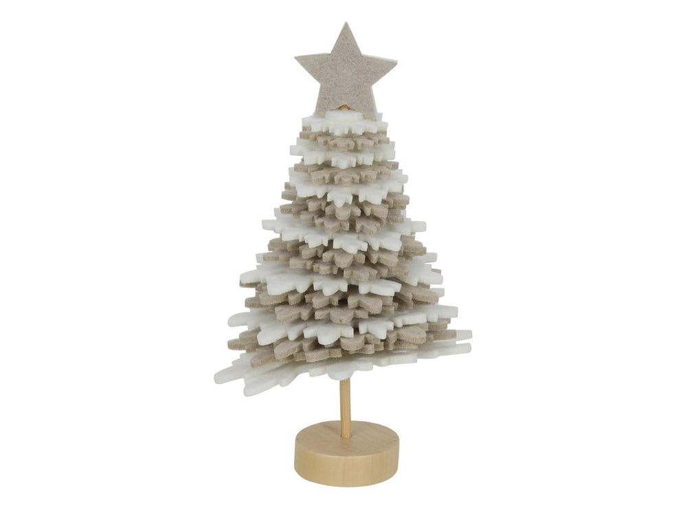 Svenska living kerstboom 16cm vilt beige wit