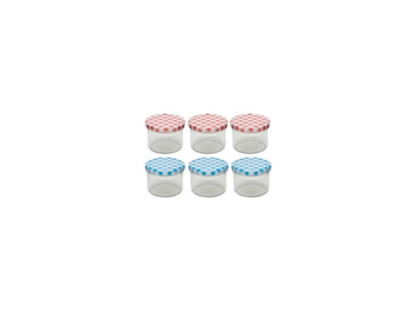 Deti weckglas weckpot jampot met geruit schroefdeksel 230 ml pak a 6 stuks