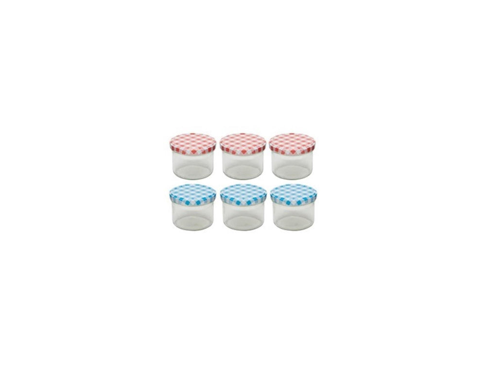 Deti weckglas weckpot jampot met geruit schroefdeksel 230 ml pak a 6 stuks