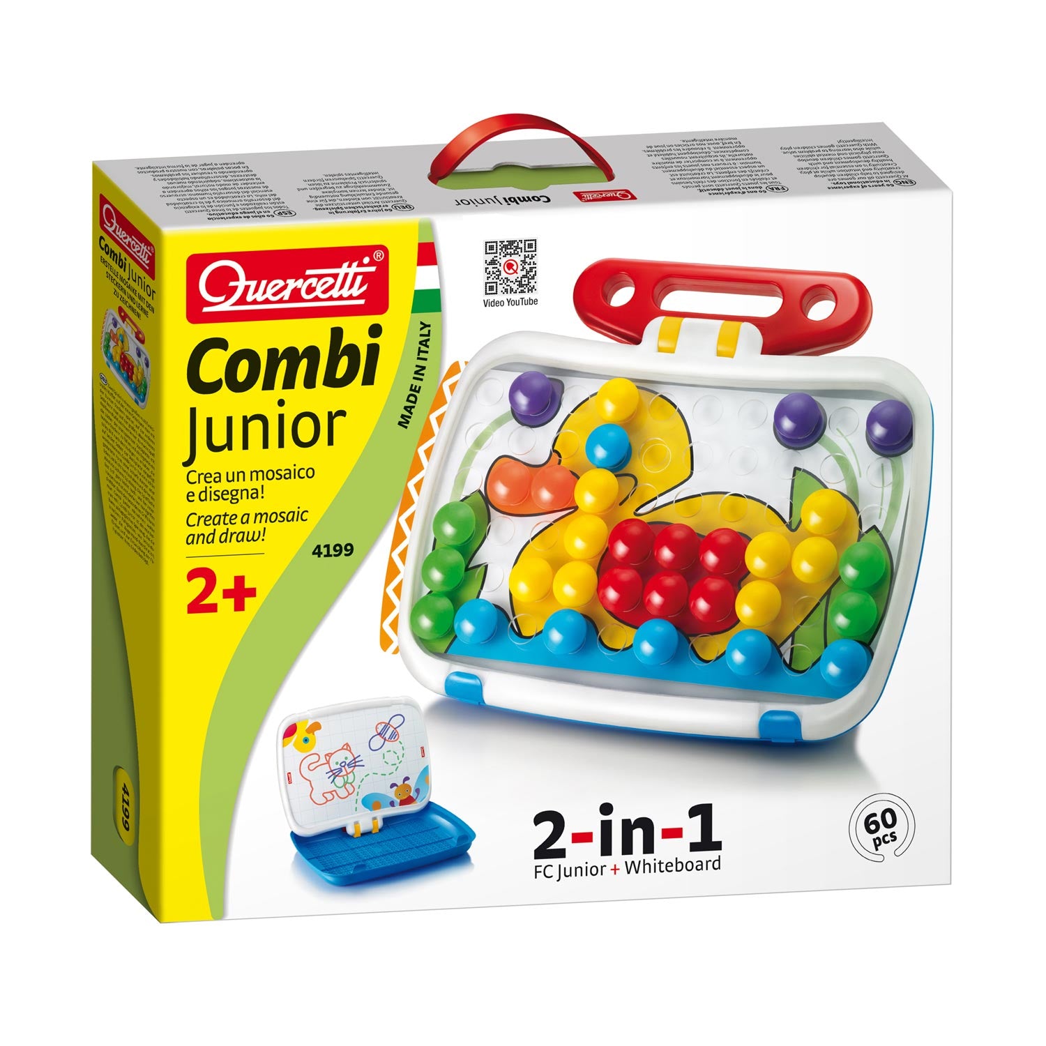 Quercetti Insteek Mozaïek Combi Junior, 60 pinnen