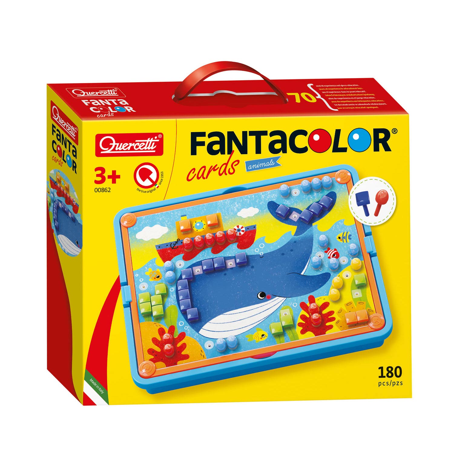 Quercetti mozaïek speelgoed dieren - fantacolor 180dlg creatief.