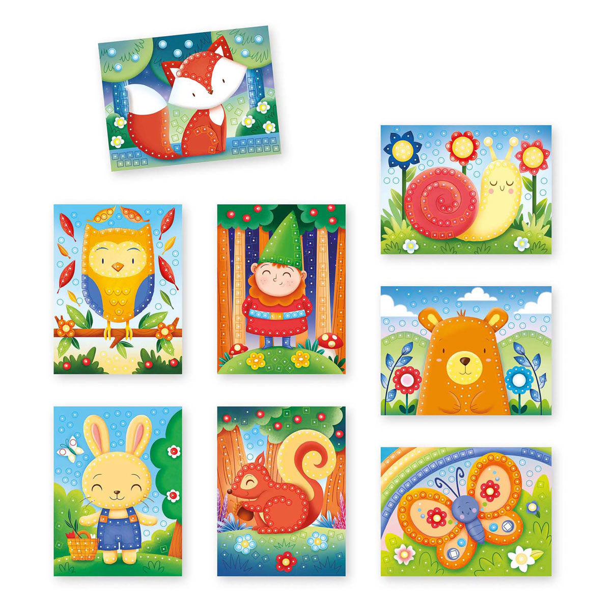 Quercetti Insteek Mozaïek Dieren, 300 Pinnen