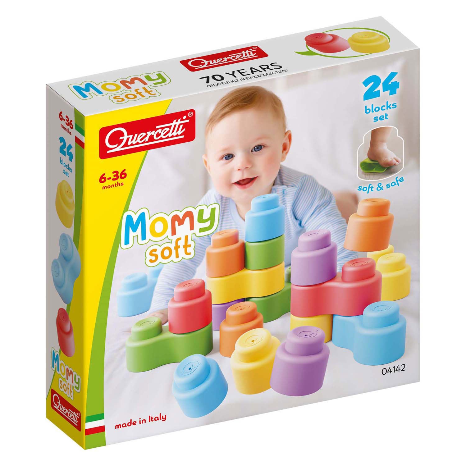 Quercetti momy zachte bouwblokken, 24dlg.
