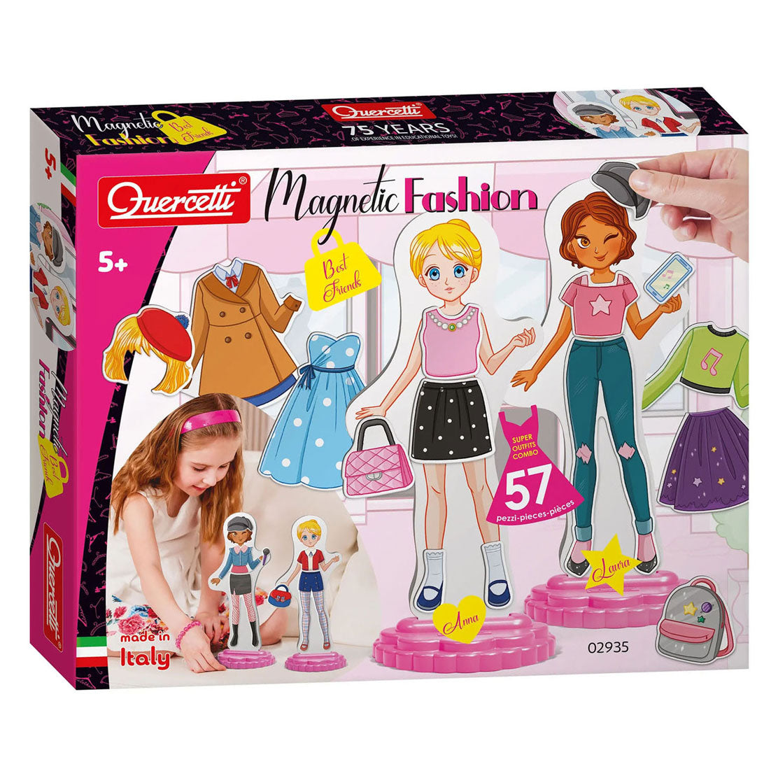 Quercetti magnetische mode aankleedpop best friends - 57dlg..