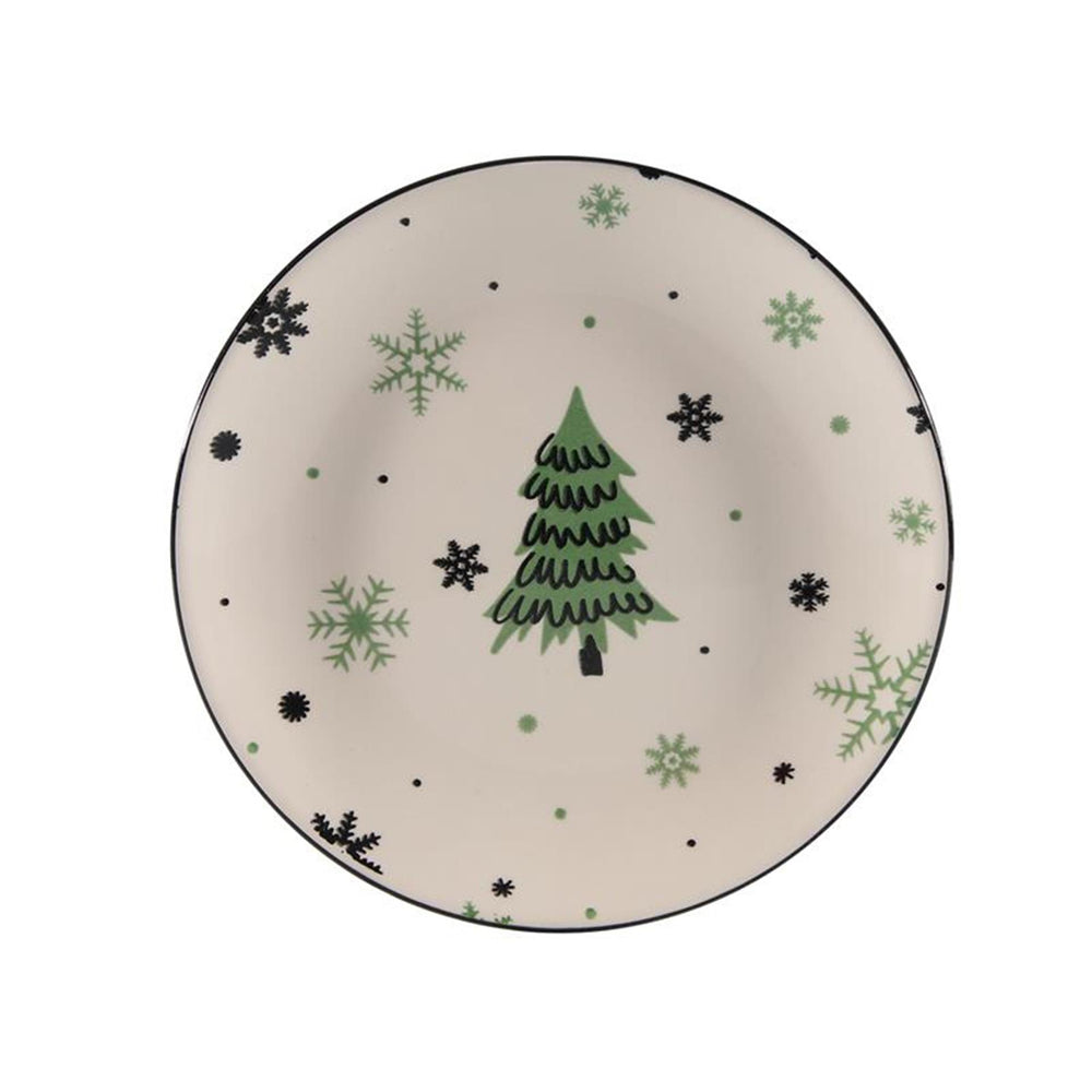 Svenska living bord porselein met kerstboom afbeelding ø19cm