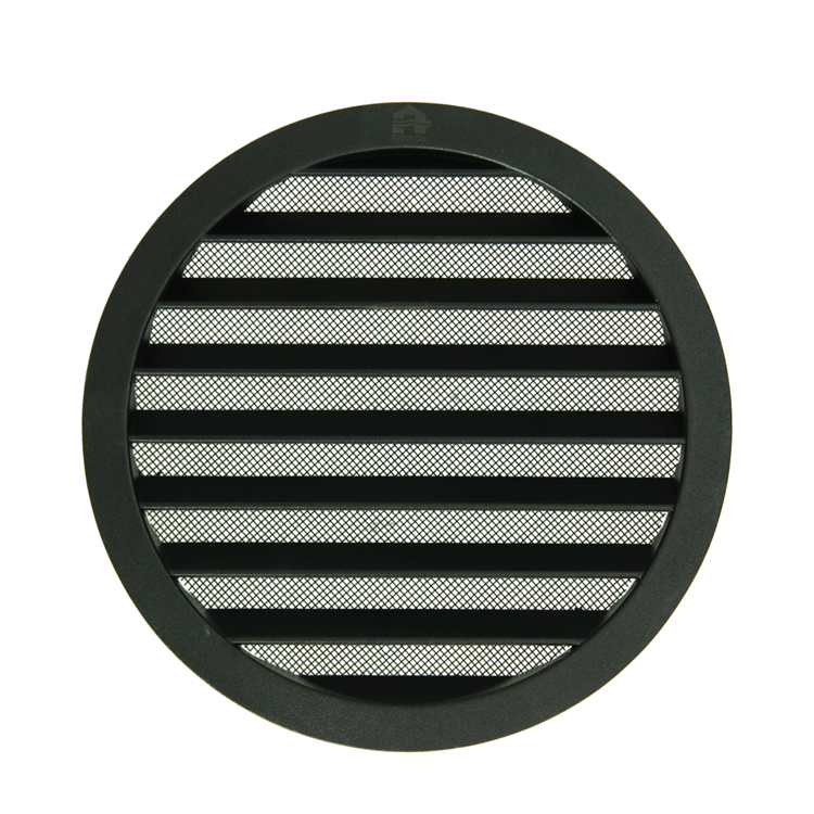 Renson 1061636 - inbouw rond schoepenr met gaas434r dia 200 ral 9005 zwart | 5 stuks