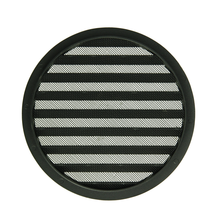 Renson 1061636 - inbouw rond schoepenr met gaas434r dia 200 ral 9005 zwart | 5 stuks