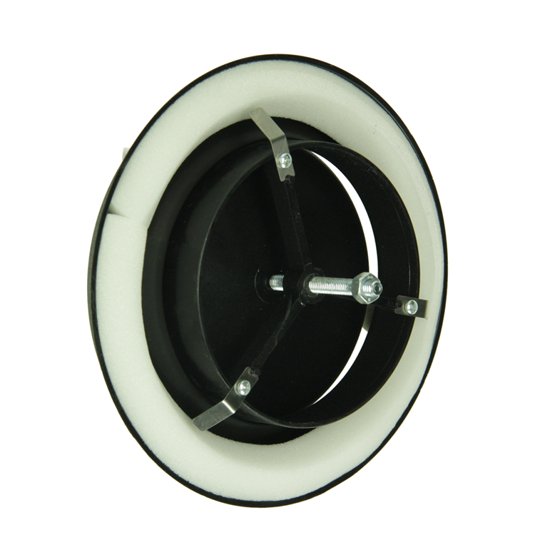 Renson 1068944 - inbouw afzuigventiel pvc 736 (dia 100) str 9005 (zwart) | 2 stuks