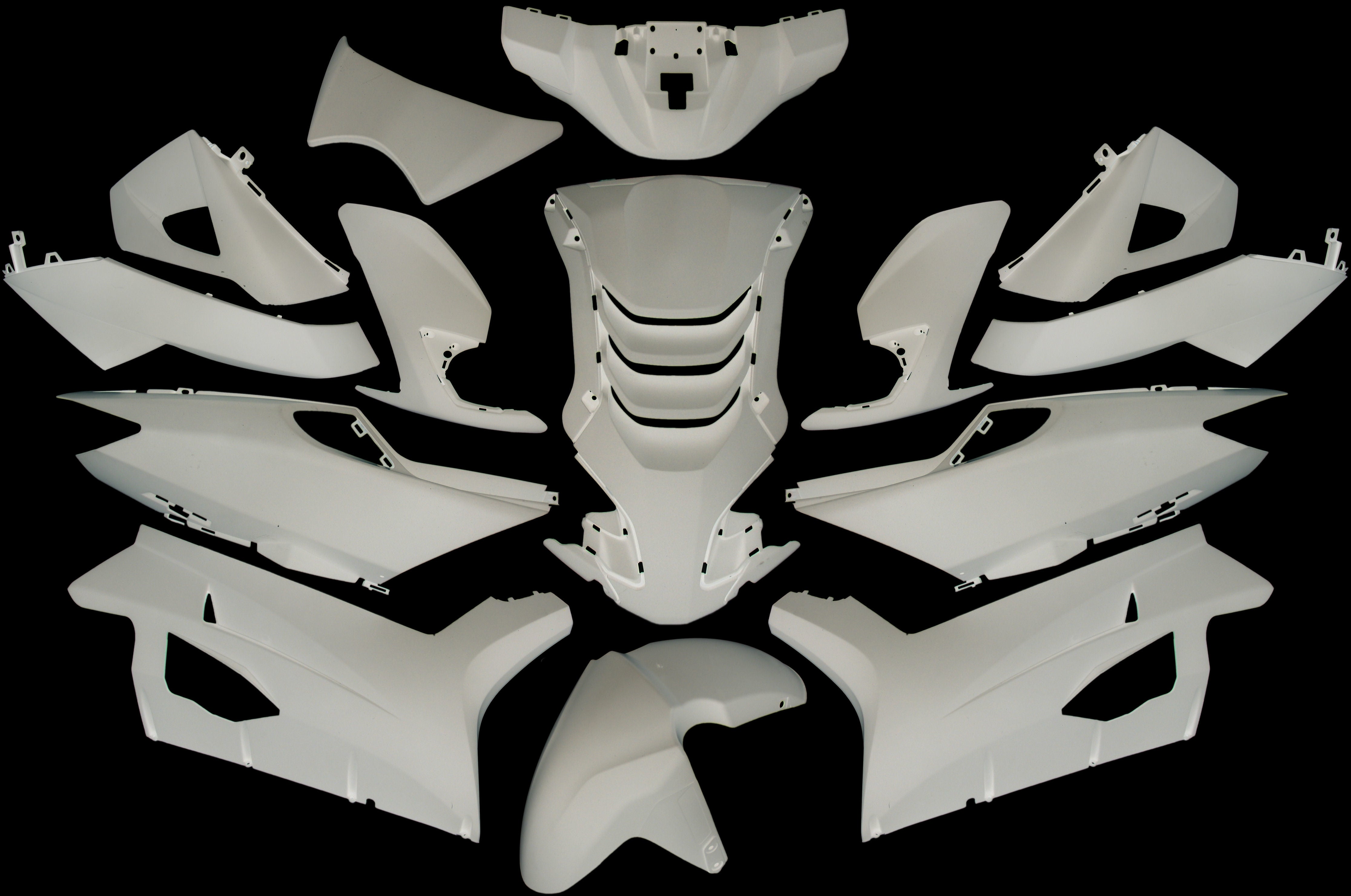 Edge plaatset 14-delig voor peugeot speedfight 4 - glanzend wit