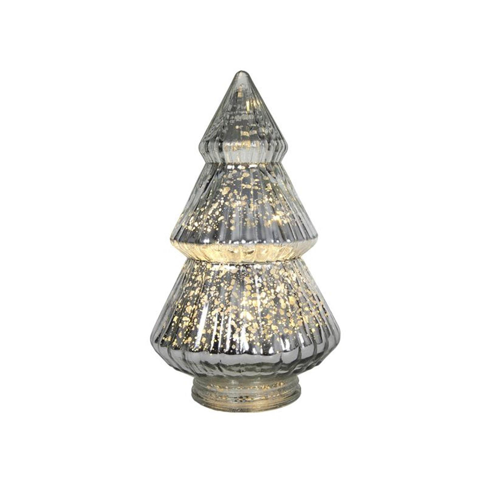 Svenska living beeld kerstboom glas led zilver 22cm