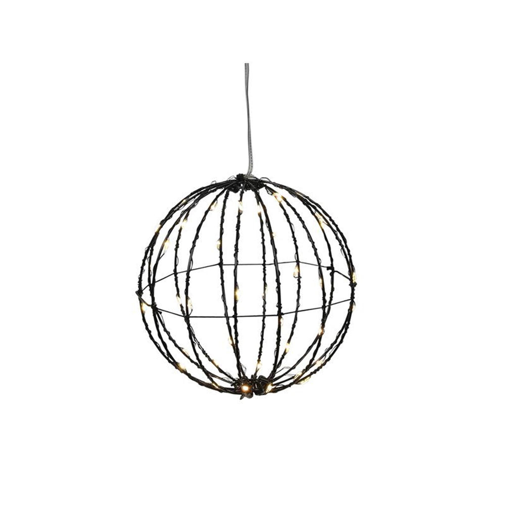 Svenska living bal zwart 15cm 40led timer op batterij
