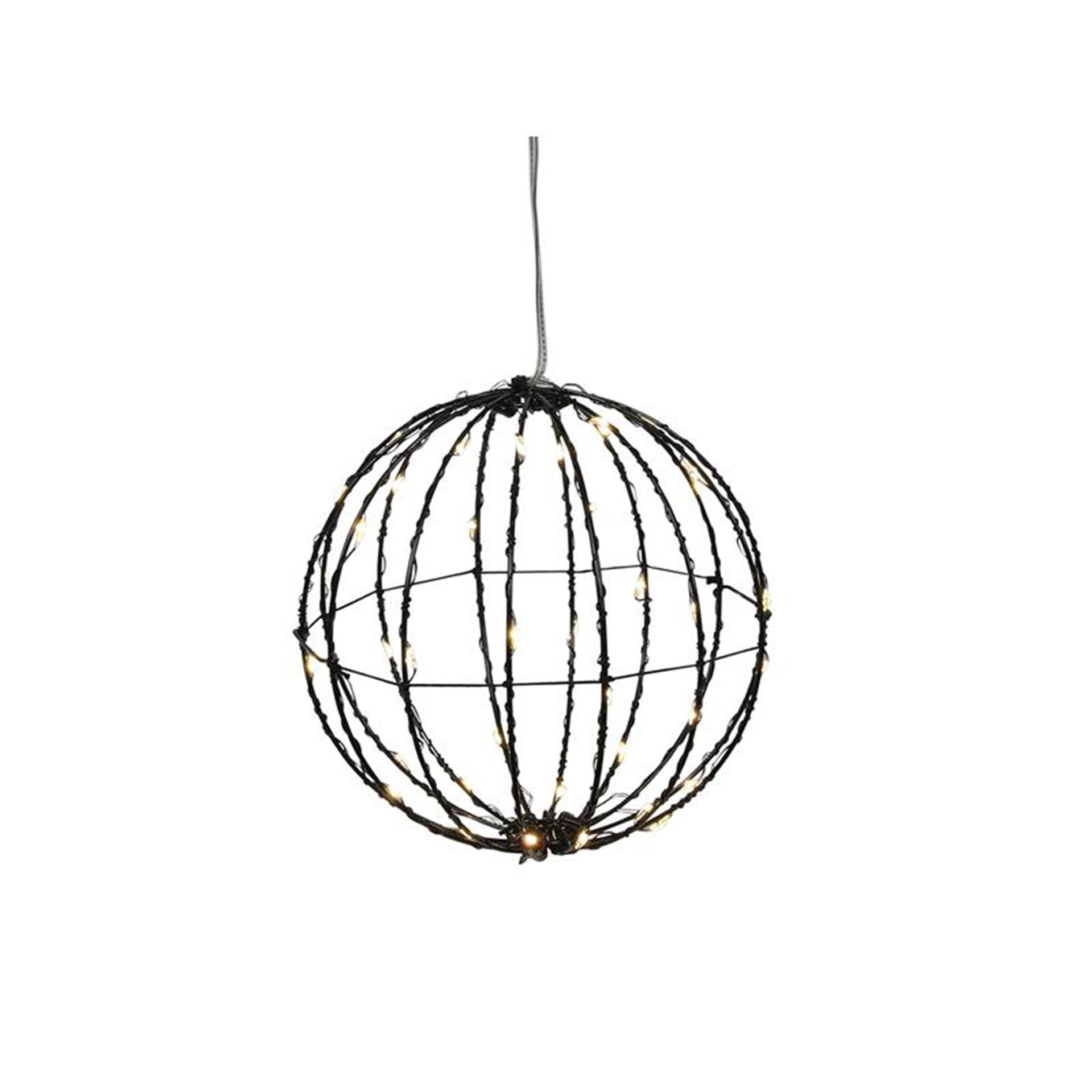 Svenska living bal zwart 15cm 40led timer op batterij