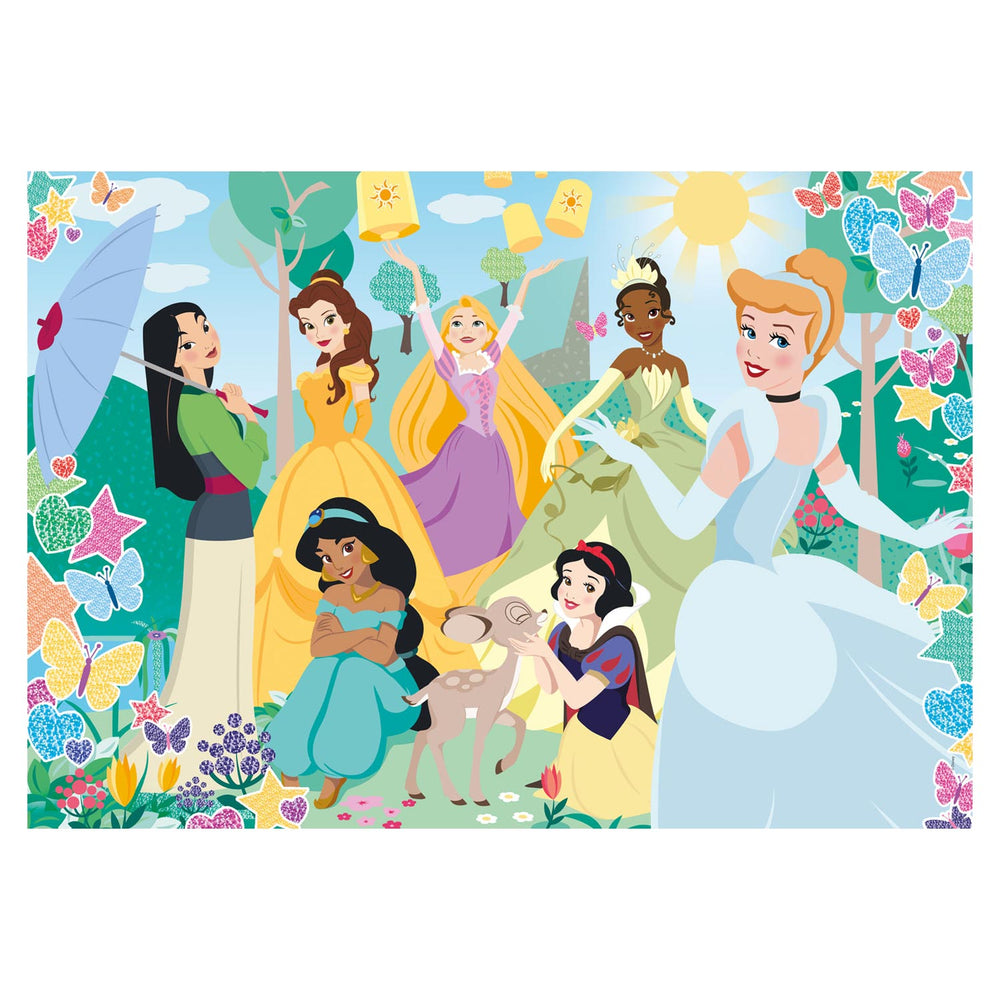 Clementoni glitterpuzzel disney prinses, 104st.