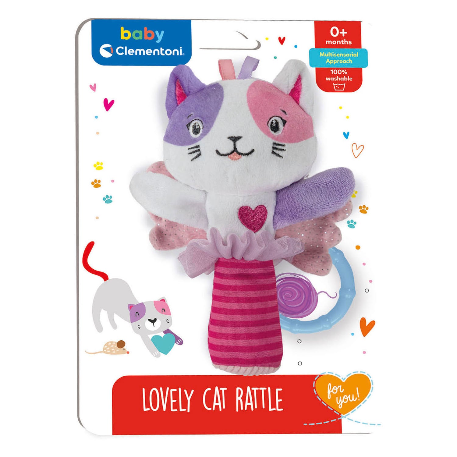 Clementoni Baby - Pluchen Rammelaar Kat