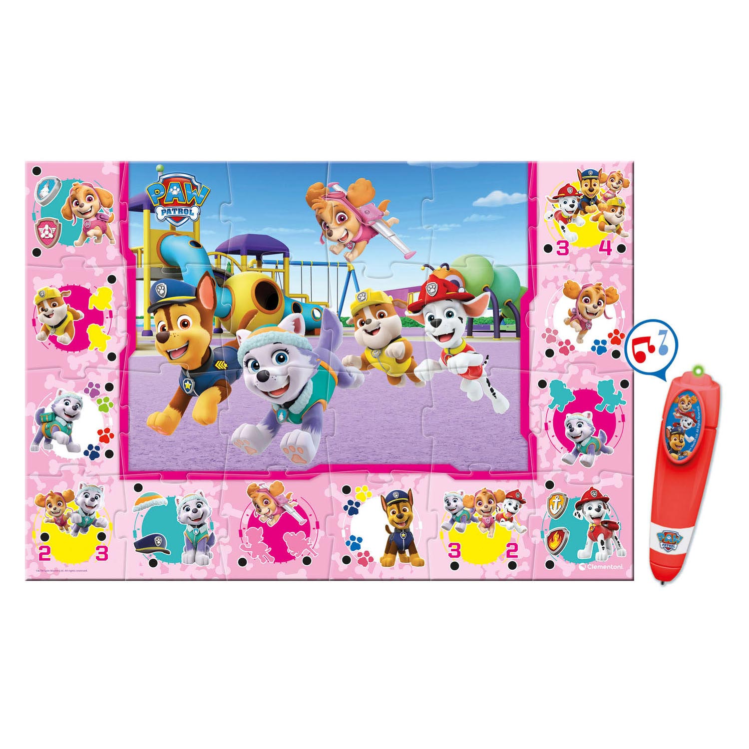 Clementoni Vloerpuzzel Groot Interactief - Paw Patrol Roze