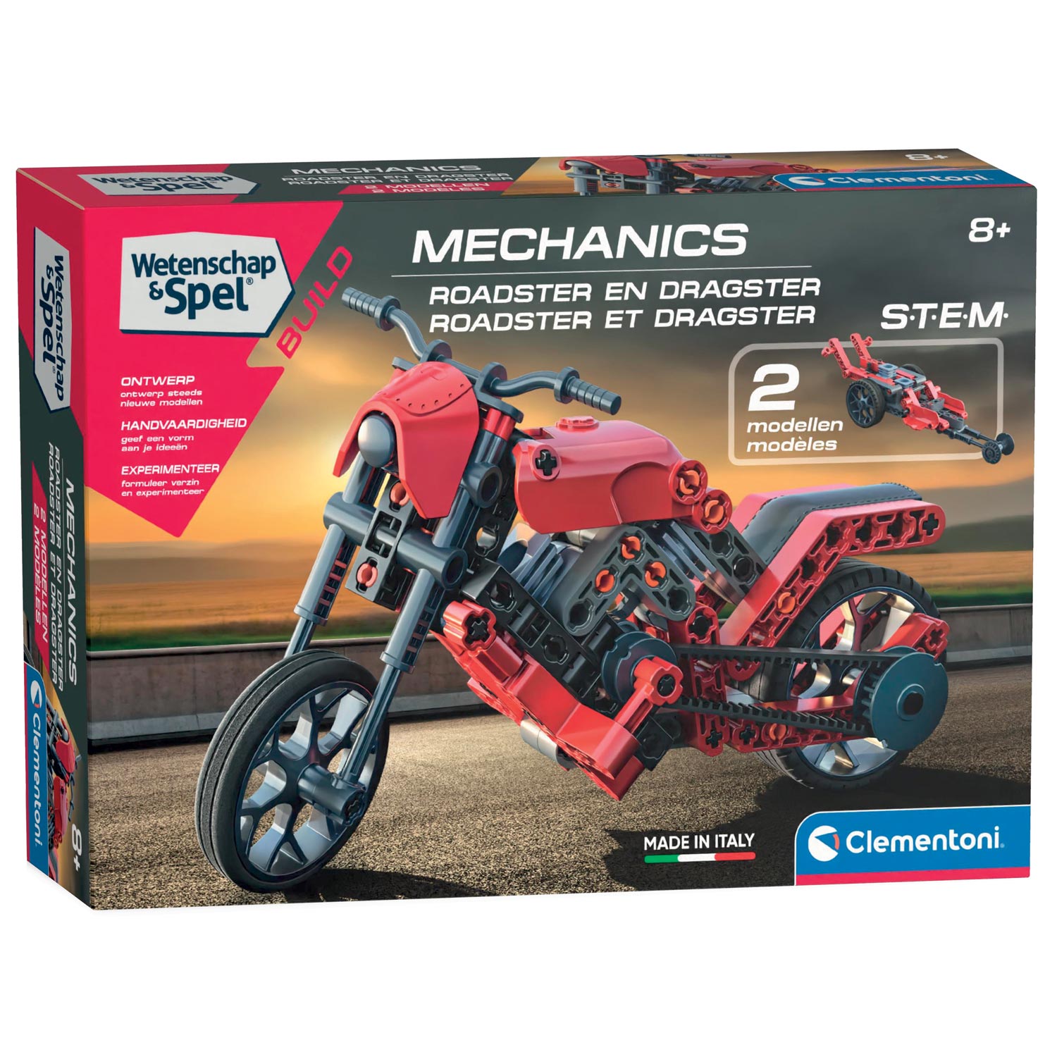 Clementoni wetenschap spel mechanica - roadster, 2in1