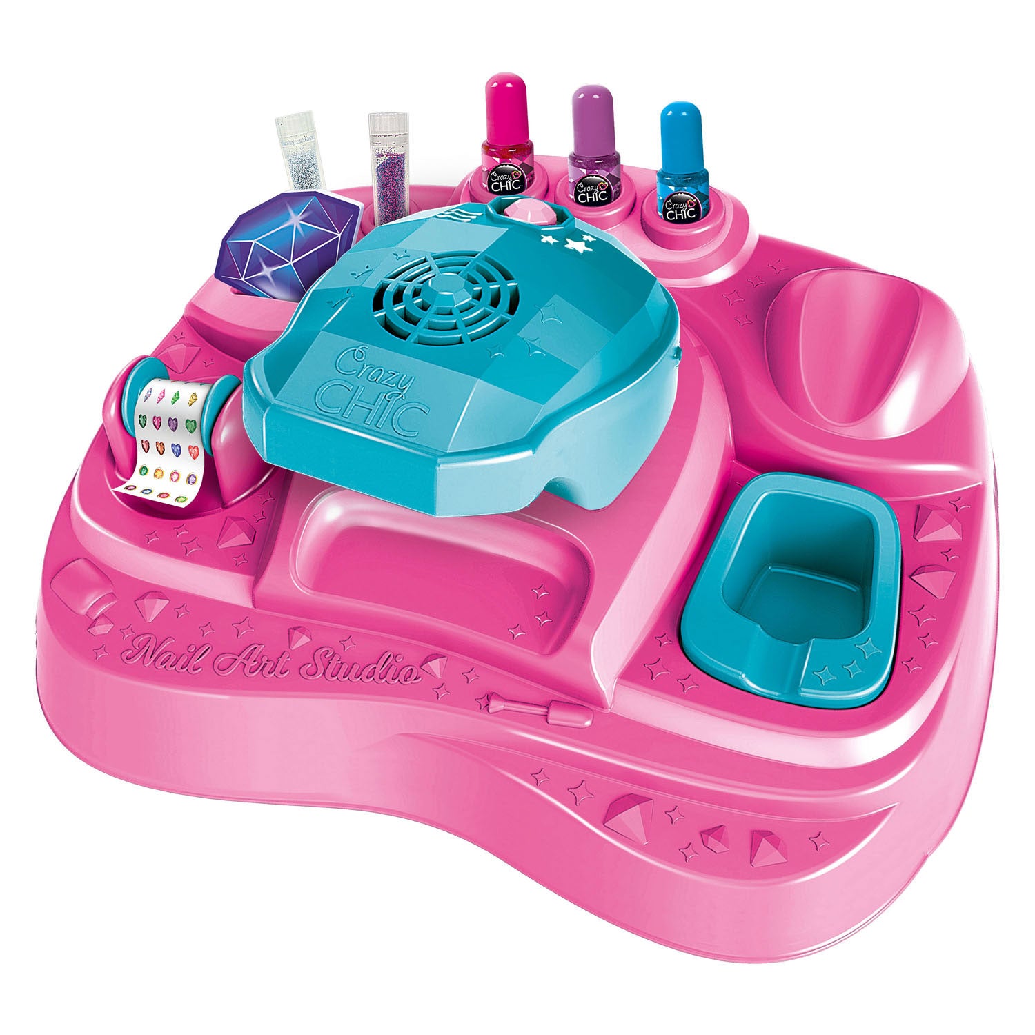 Clementoni crazy chic - nagelstudio voor kinderen - kinder nagellak met stickers, glitters en nageldroger - vanaf 6 jaar