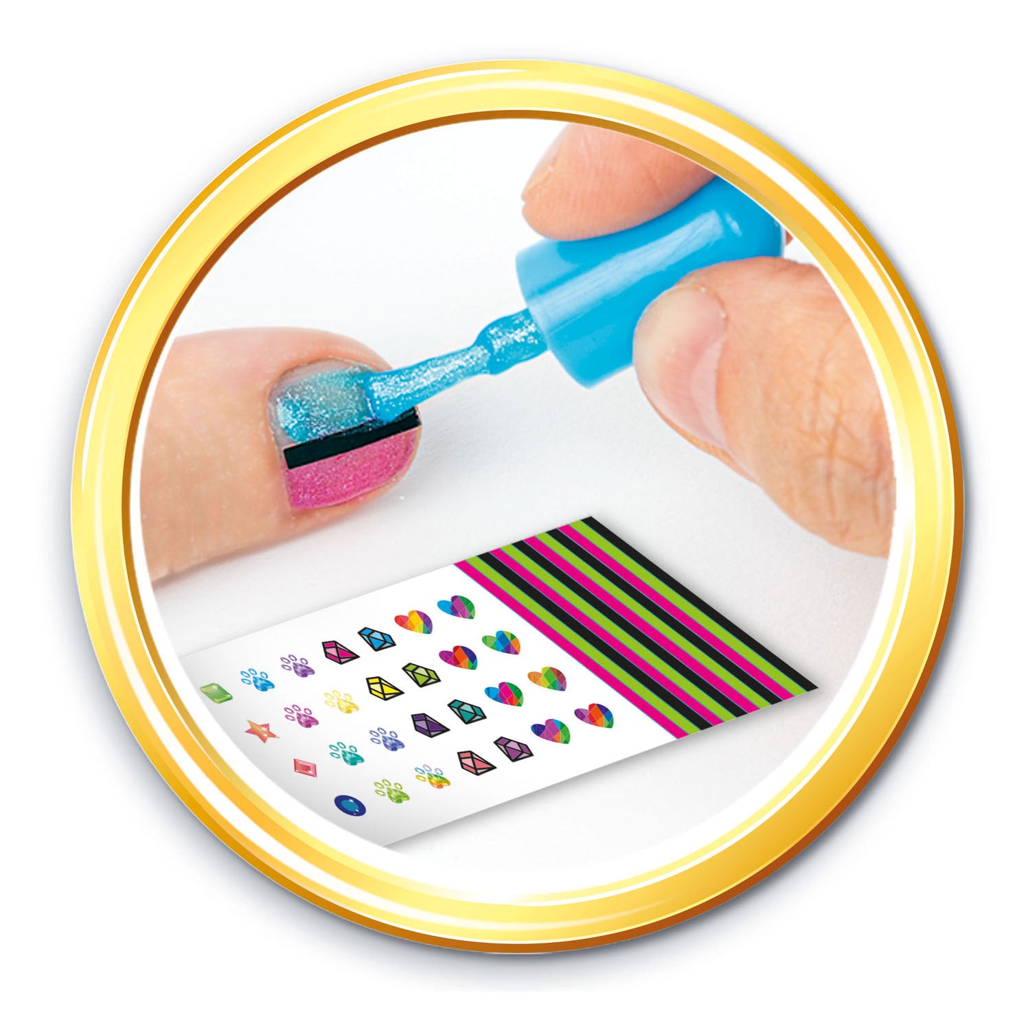 Clementoni crazy chic - nagelstudio voor kinderen - kinder nagellak met stickers, glitters en nageldroger - vanaf 6 jaar