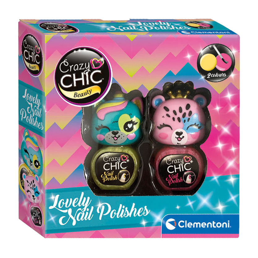 Clementoni gekke chic nagellak geel roze, 2st.