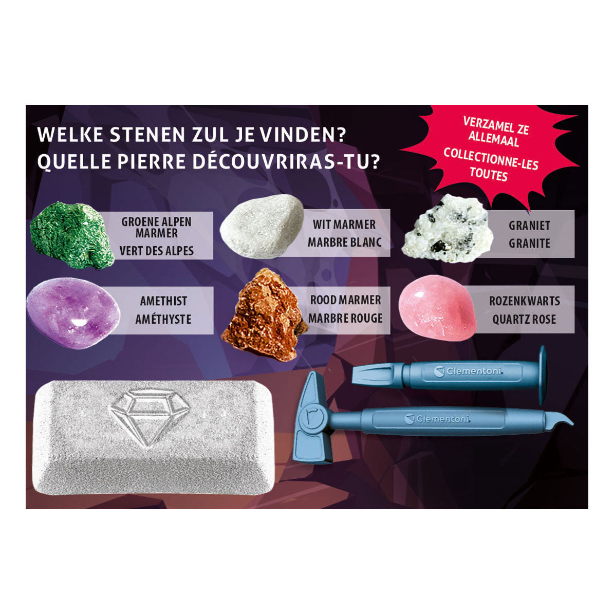 Clementoni wetenschap en spel - op zoek naar stenen en mineralen