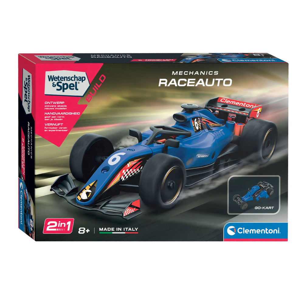 Clementoni Wetenschap en Spel - Mechanica Raceauto van Go Kart 2in1 Bouwset