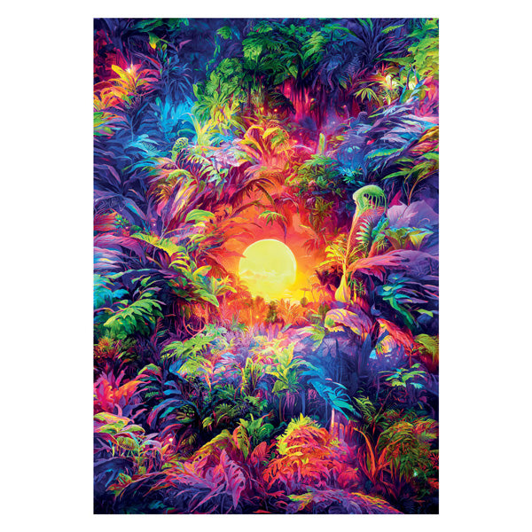 Clementoni legpuzzel psyschedelic jungle sunrise colorboom, 500st.