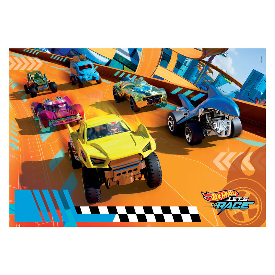 Clementoni legpuzzel superkleur maxi hot wheels, 104st.