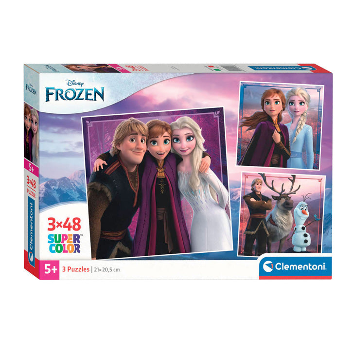Disney clementoni legpuzzel super kleur vierkant bevroren, 3x48st.