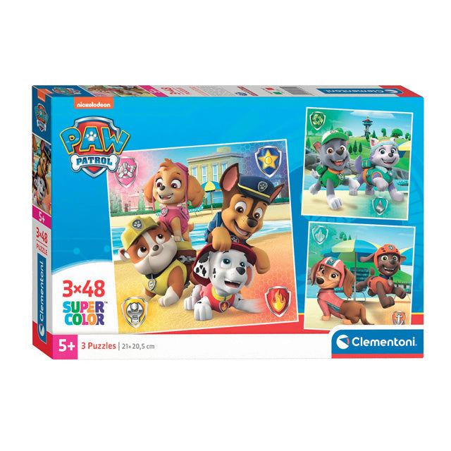 Clementoni legpuzzel superkleur vierkant paw Patrol, 3x48st.