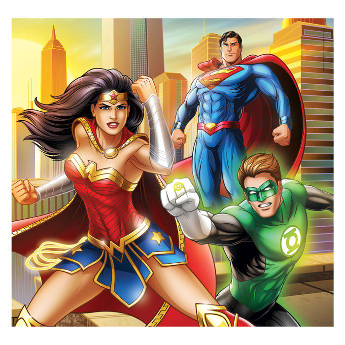 Clementoni legpuzzel super color vierkant dc comics justice league, 3x48st.