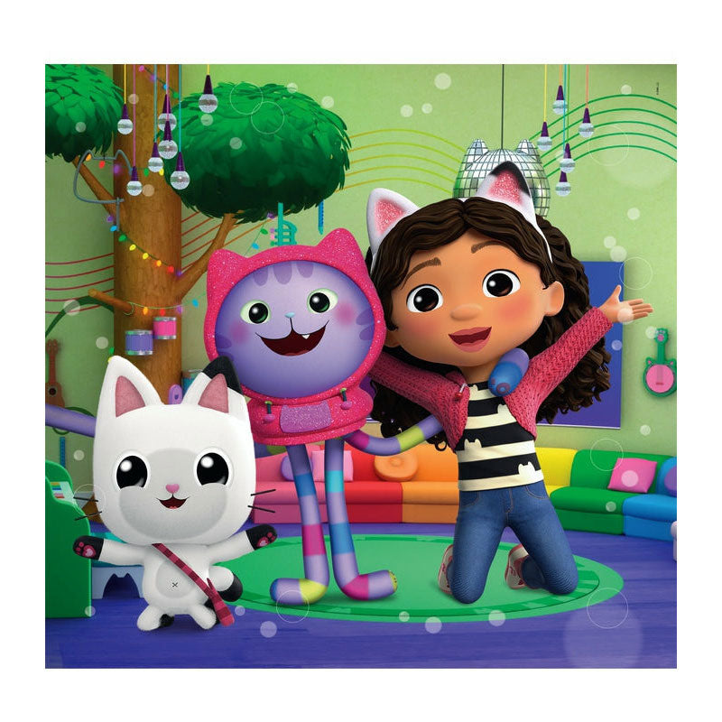 Clementoni legpuzzel super color vierkant gabby's poppenhuis, 3x48st.