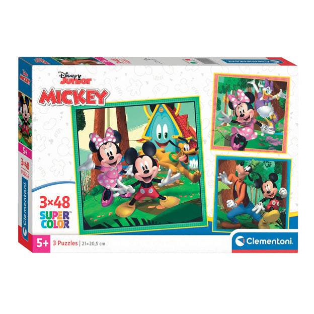 Clementoni legpuzzel superkleur vierkant mickey en vrienden, 3x48st.